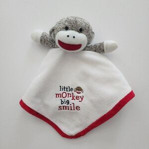Baby Starters Sock 13" Monkey Rattle Lovey & Security Blanket Little Big Smile